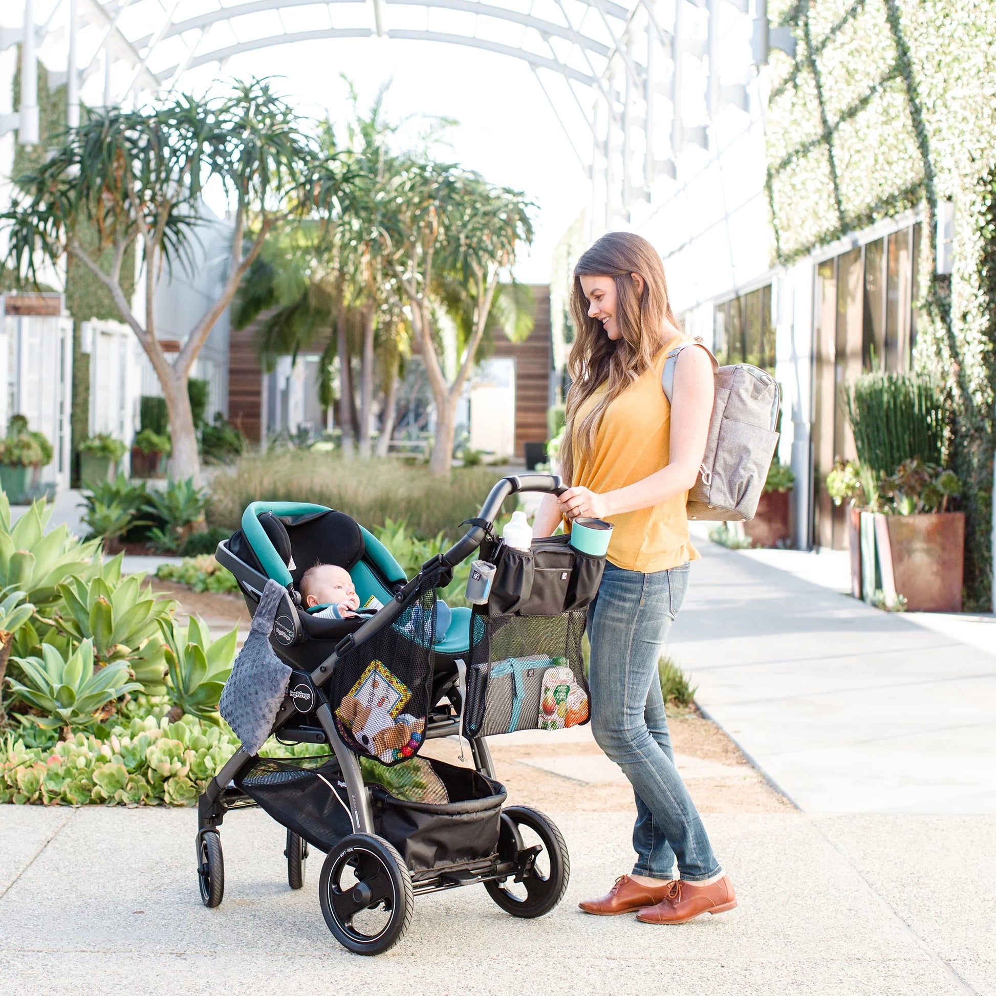 Side Sling Stroller Cargo Net, Stroller Organizer and Storage