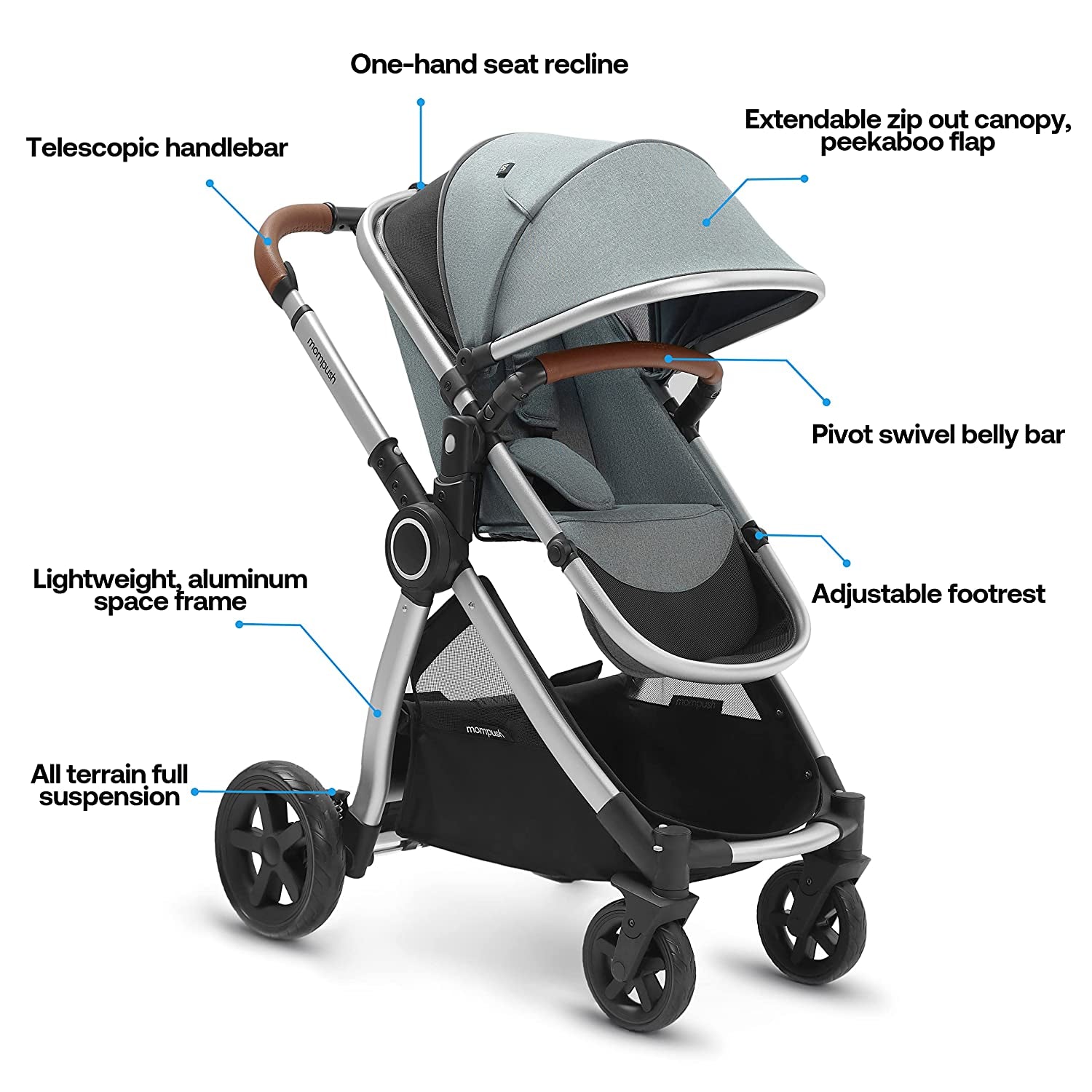 Ultimate2 Baby Stroller for Toddler with Removable Bassinet, Reversible Stroller Seat - Full-Size for Comfortable Outings with Baby - Smooth Glide Bassinet Stroller