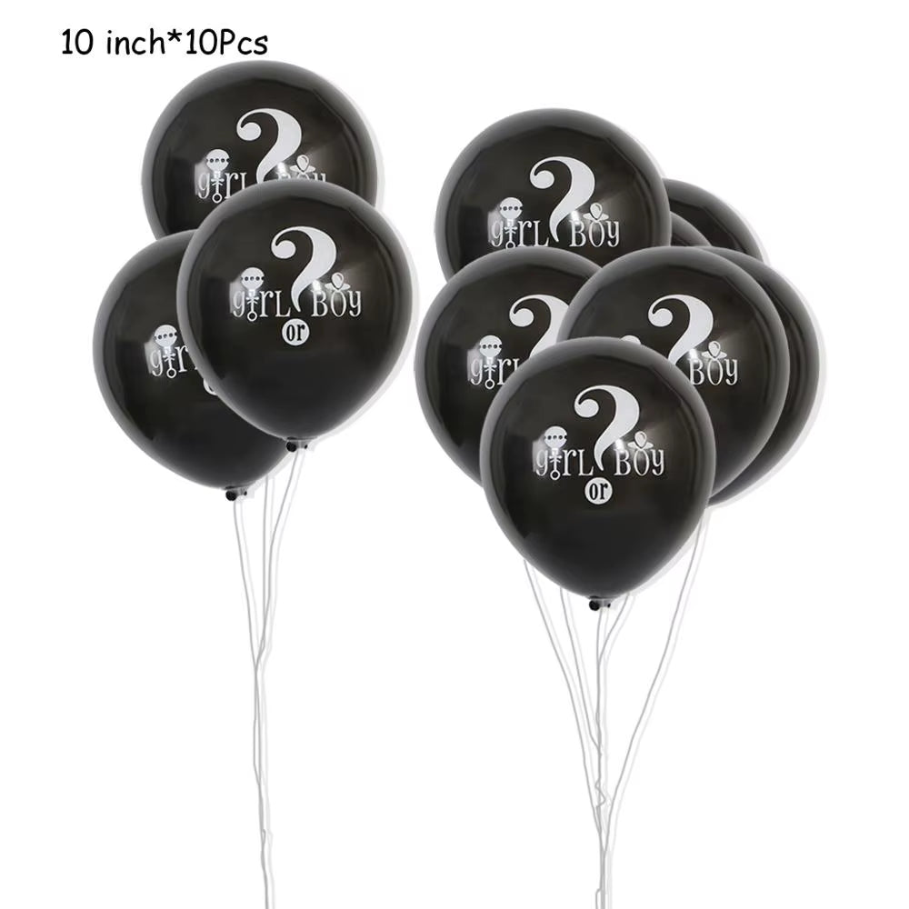 1 Set Giant Boy or Girl Gender Reveal Black Latex Balloon Baby Shower Confetti Ballons Birthday Gender Reveal Party Decoration