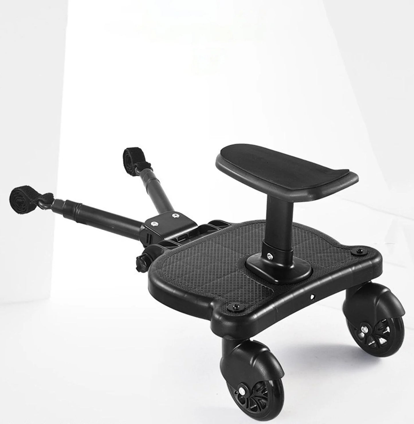 Universal Stroller Board 2 in 1 Stroller Ride Board Buggy Wheeled Board Seat Pedal Buggy Board with Seat Auxiliary Pedal Adapter Pushchair Connector Anti-Slip, Max Load 55Lbs