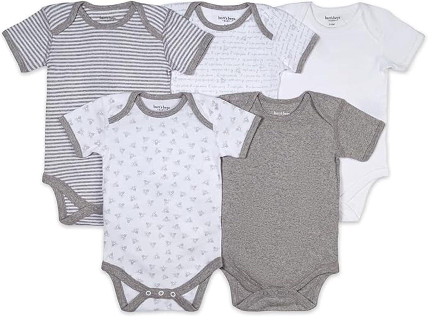 Unisex Baby Bodysuits, 5-Pack Short & Long Sleeve One-Pieces, 100% Organic Cotton Bodysuit