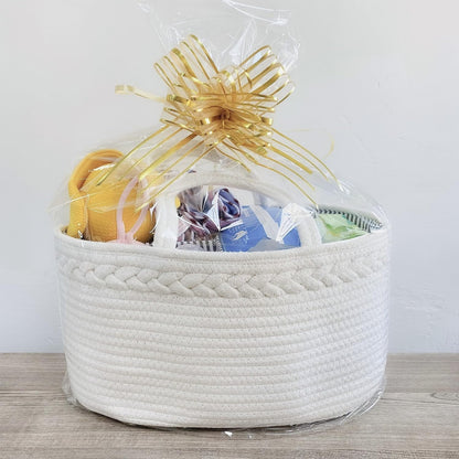 Diaper Caddy Organizer, Cotton Rope Nursery Baby Basket, Changing Table Organizer for Baby Diaper Storage, Diaper Nursery Storage Bin for Baby Stuff, Baby Shower Gifts