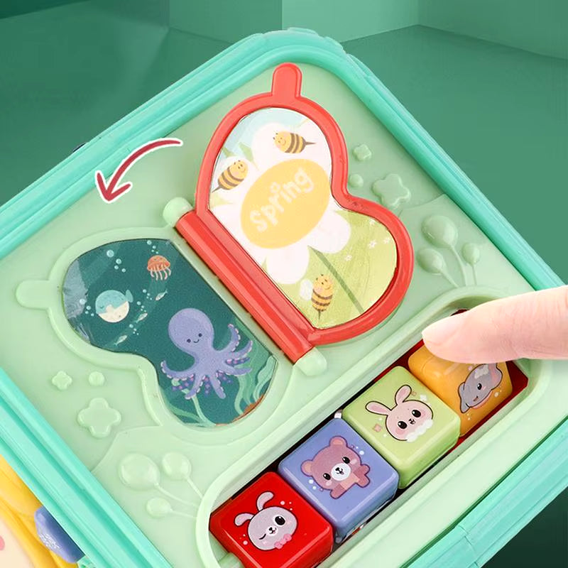 Montessori Learning Toys Activity Musical Cube Developmental Montessori Learning Music Activity Cube Toys for Kids Children