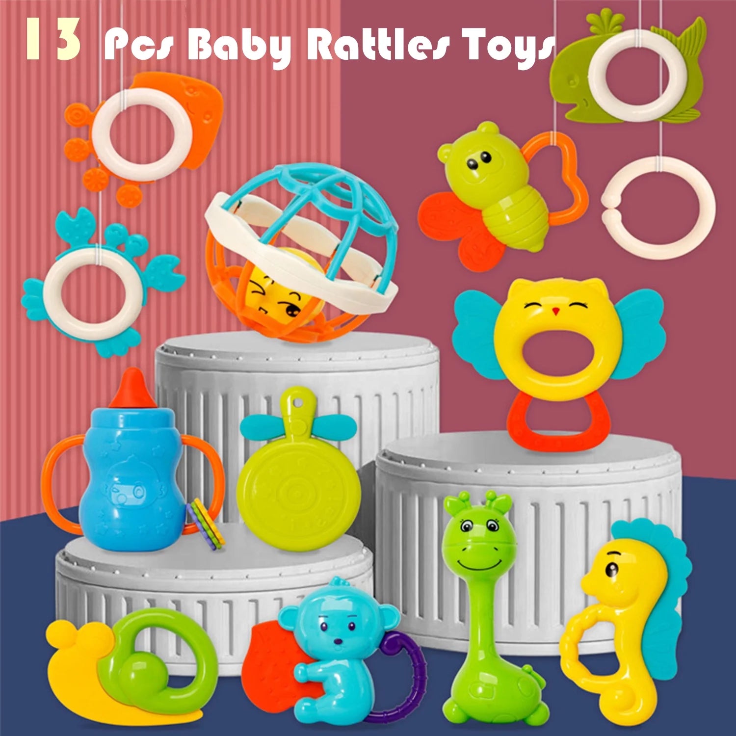 Baby Rattles Toys for 6-12 Months, Baby Toys for 0-6 Months, Infant Newborn Baby Toys for 6-12 Months, Baby Teethers and Wrist Socks Rattle Toys 6 to 12 Months