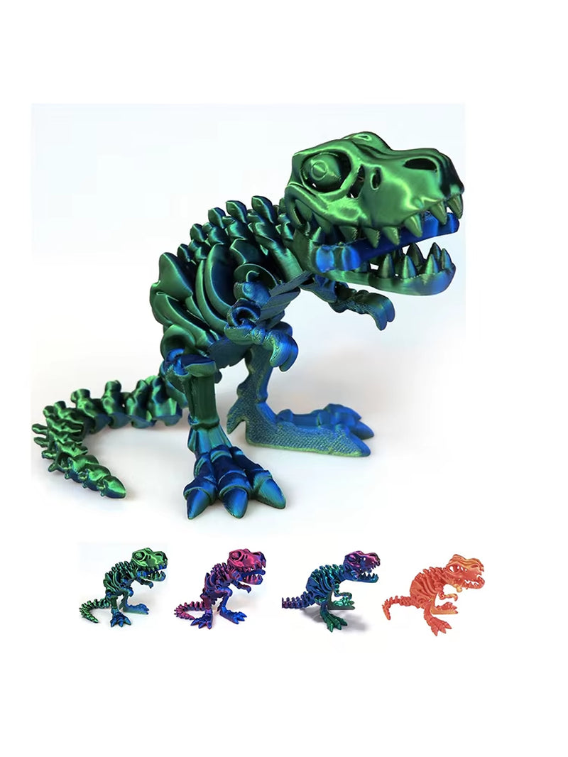 3D Printed Fidget Toy Rotatable Articulated Skeleton Tyrannosaurus Rex Skeleton Dinosaur Model Gift for Kids with for Birthdays