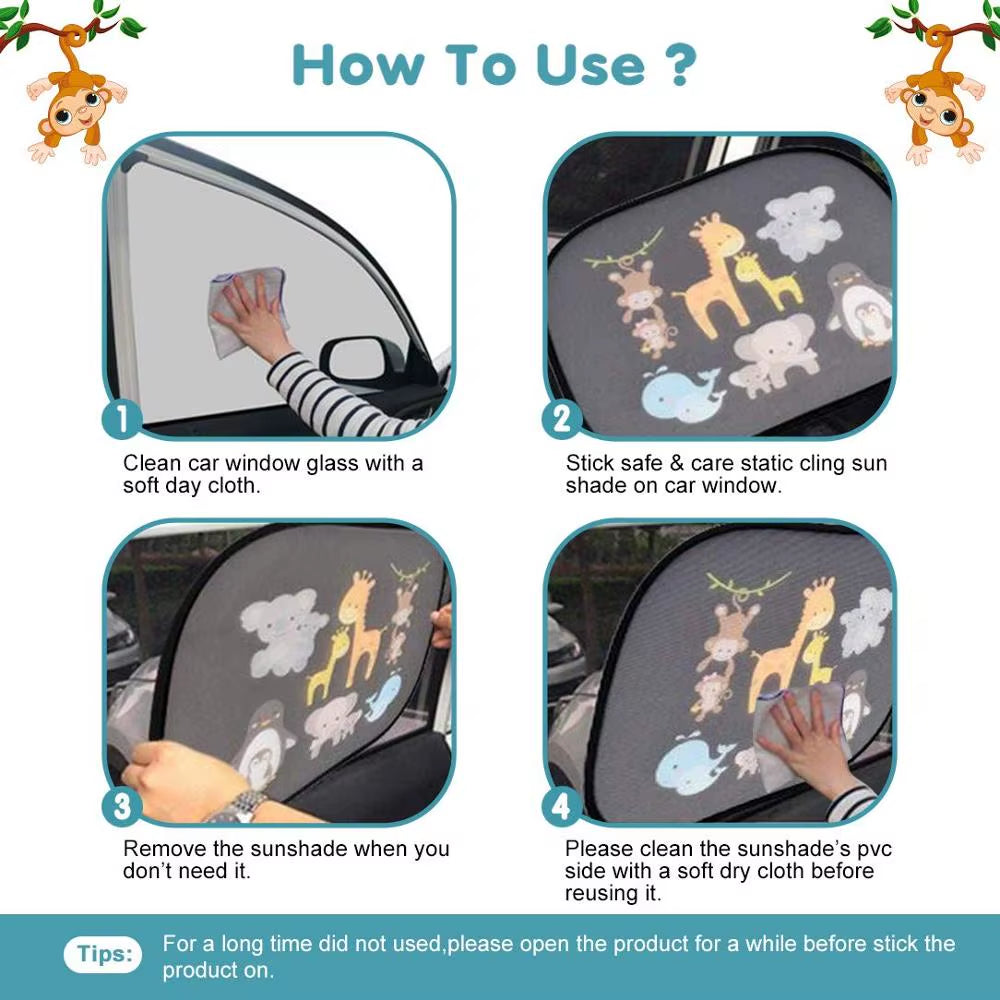 Universal Car Sunshade Side Window Windscreen Roof Window for Children Adults Adsorption Sunshade Cover