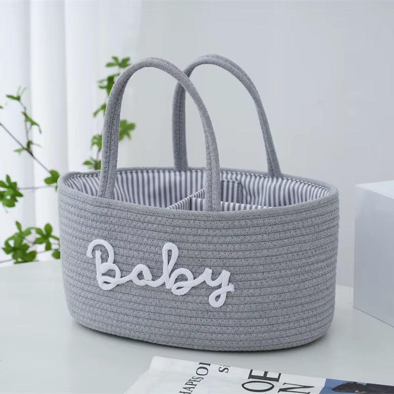 Multifunctional Travel Out Portable Mommy Bag Cotton Rope Diaper Bag Diaper Storage Bag Baby Diaper Storage Basket