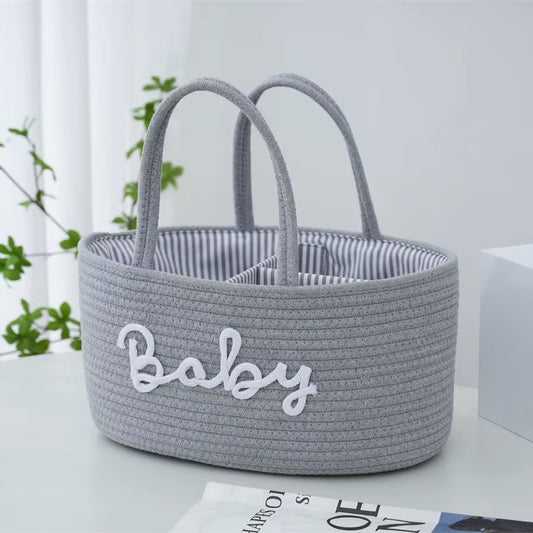 Multifunctional Travel Out Portable Mommy Bag Cotton Rope Diaper Bag Diaper Storage Bag Baby Diaper Storage Basket