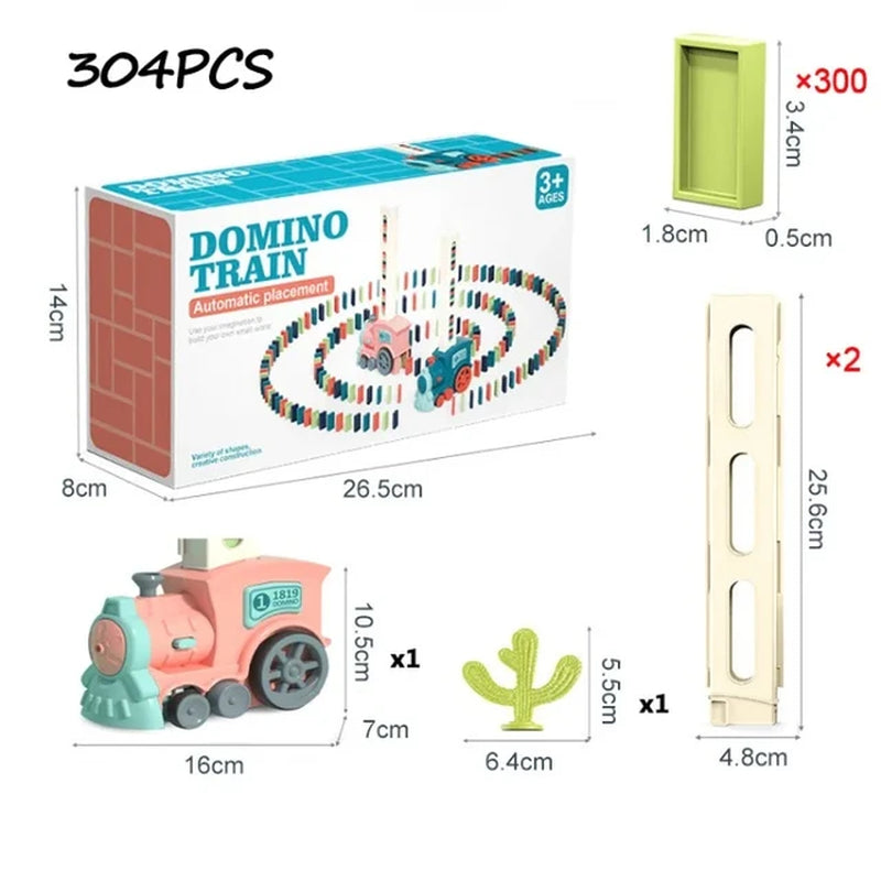 Children'S Toys Domino Train Electric Car Kids Automatic Laying Dominoes Set Brick Blocks Kits Children'S Games for Boys Gift