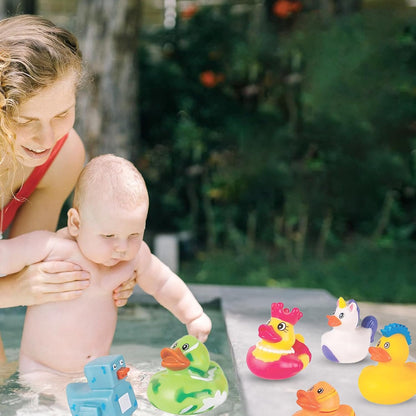 50-Pack Assorted Rubber Ducks Baby Bath Toys I Baby Shower Mini Rubber Ducks in Bulk I Baby Pool Jeep Ducks for Toddler Party Favors I Kids Infant Bathtub Toys Rubber Duckies I Baby Pool Birthday Gift