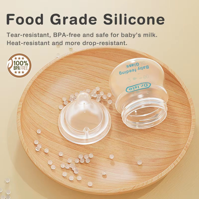 Glass Bottles Newborn Feeding Bottles 80ML/160ML Baby Bottle Anti-Flatulence Milk Feeding Bottles Infant BPA Free