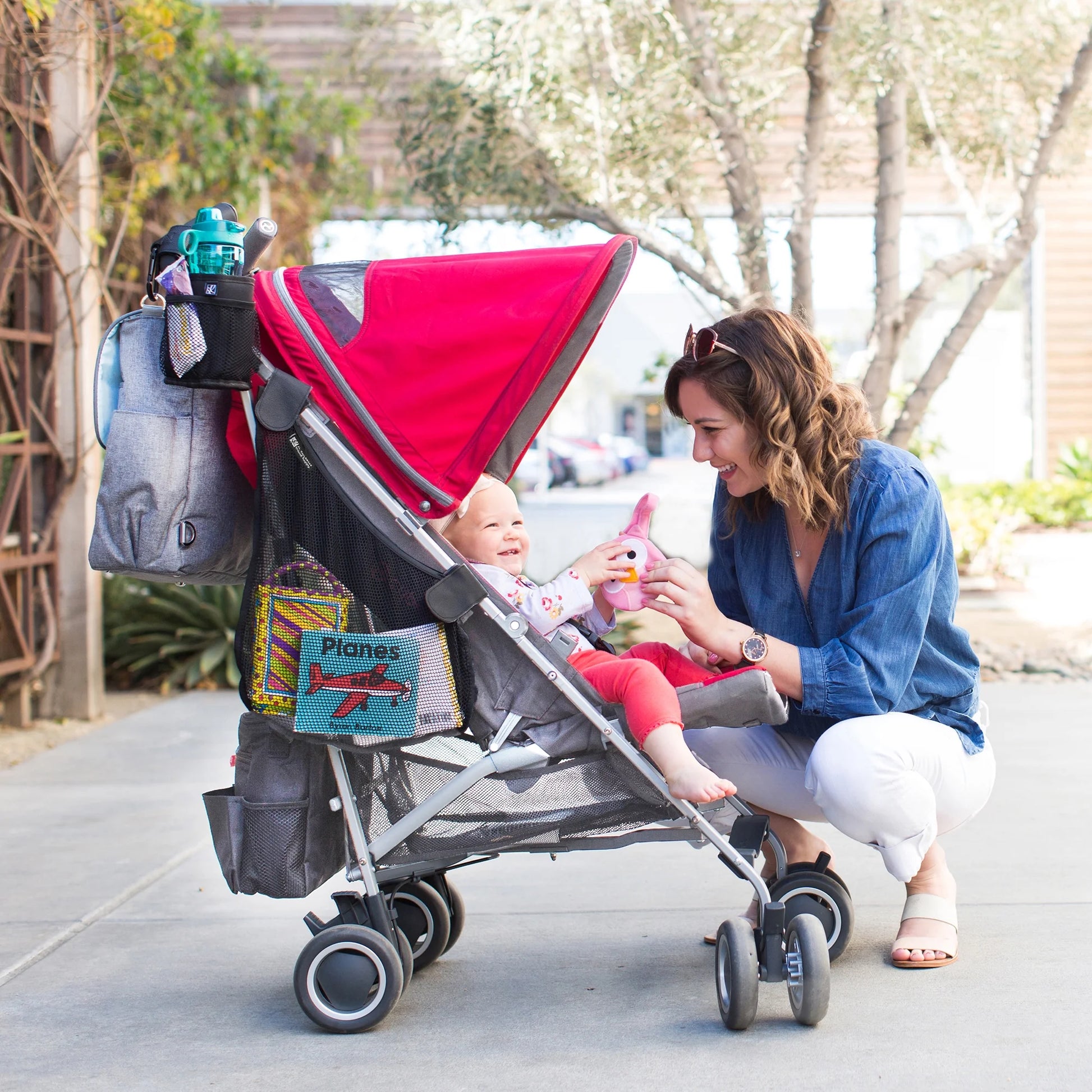 Side Sling Stroller Cargo Net, Stroller Organizer and Storage