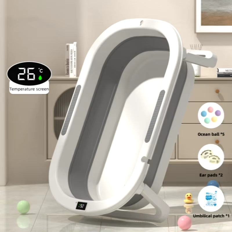 Baby Bath Tub Warm Bath Tub Baby Foldable Toddler Sitting and Lying Toddler Household Bathroom Items