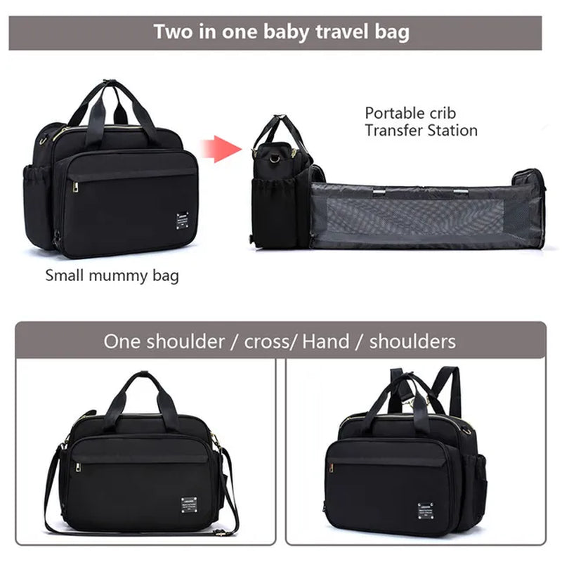 2020 NEW Mommy Multifunctional Portable Diaper Mommy Bag Folding Baby Travel Large Handbag Baby Bed Diaper Changing Pad