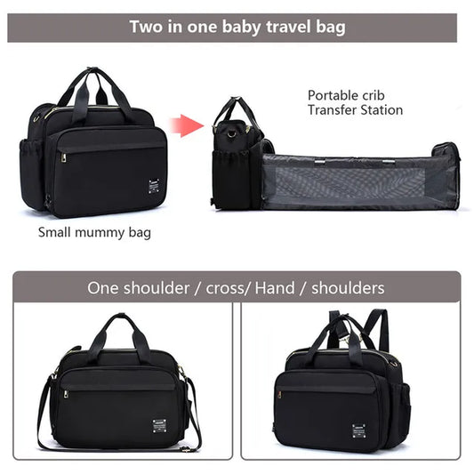 2020 NEW Mommy Multifunctional Portable Diaper Mommy Bag Folding Baby Travel Large Handbag Baby Bed Diaper Changing Pad