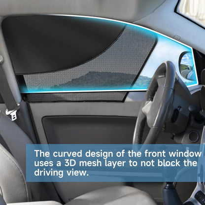 2 PCS Car Window Shades, 27.56"×19.68" Magnetic Double Layer Car Side Window Sun Shades with Full Shade/Half Shade, Front Window Covers for Driver,Car Accessories