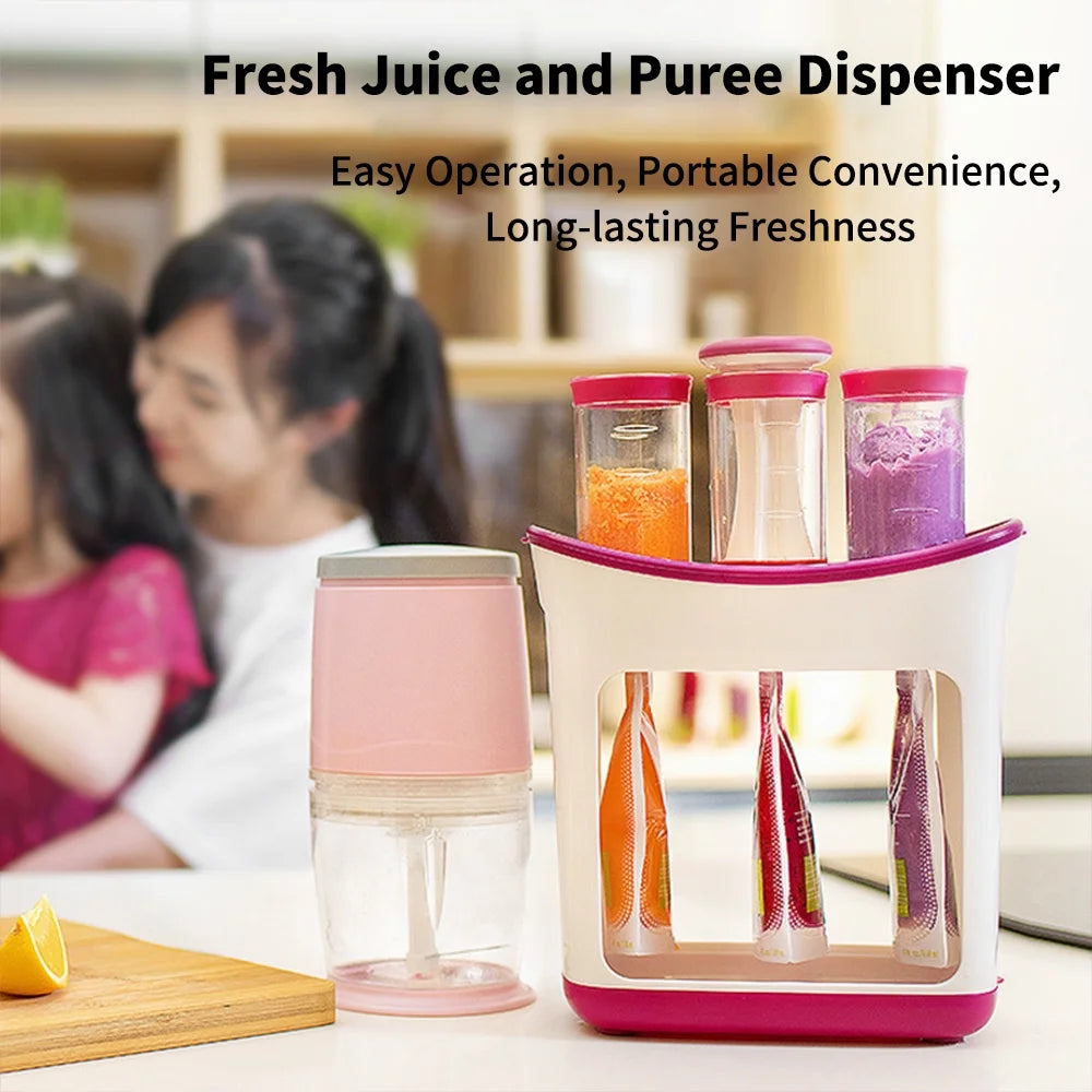 Squeeze Station Puree Pouches Maker, Homemade Baby Food Storage Containers, BPA Free