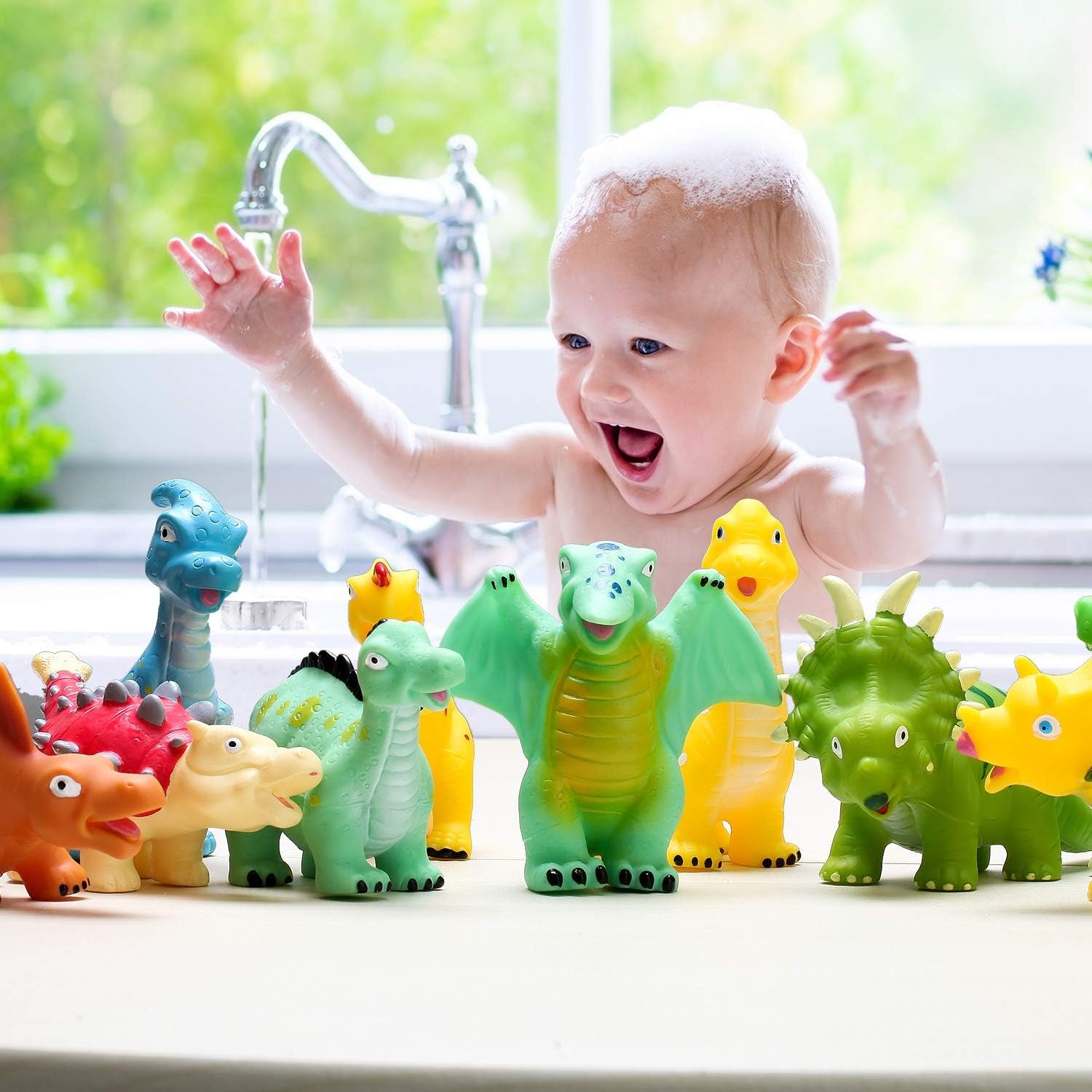 Dinosaur Bath Toys - Squirt Bath Toys for Kids,Baby Bath Toys for Shower Water Pool Toys