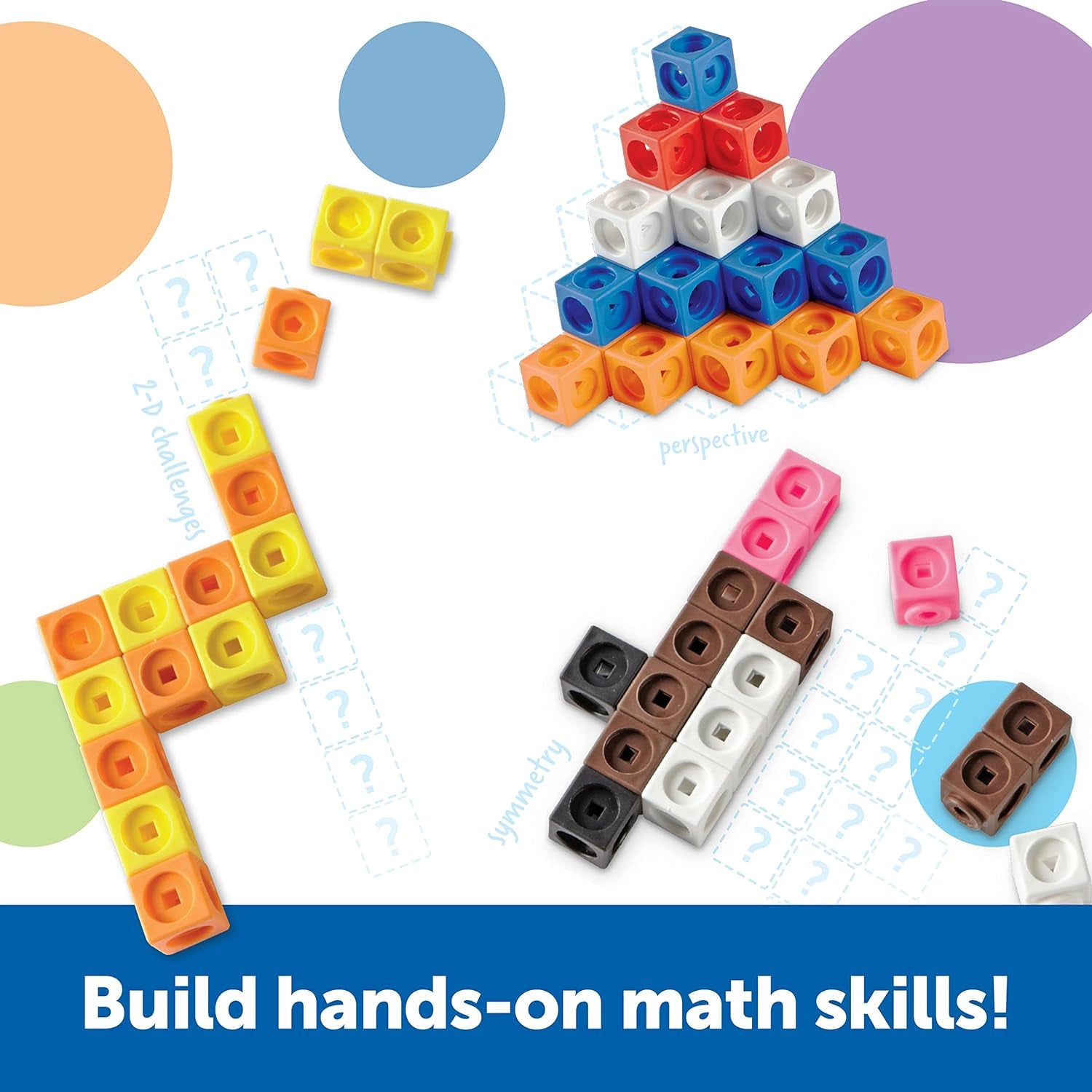STEM Explorers Mathlink Builders - 100 Pieces, Ages 5+, Kindergarten STEM Activities, Math Activity Set and Games for Kids, Linking Cubes, Connecting Cubes