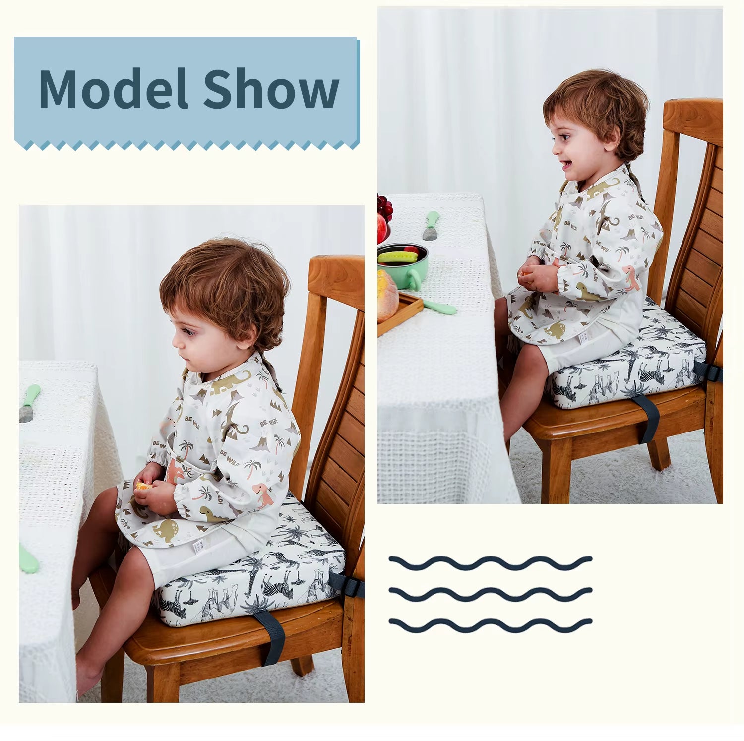 Adjustable Cushion Children Seating Washer Kids Booster Seats Baby Dining Heightening Insole Removable Safety Cushions