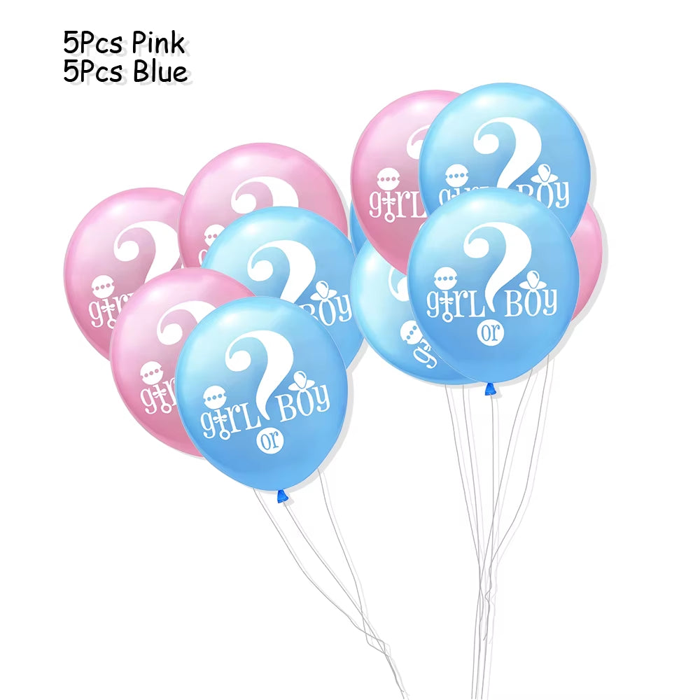 1 Set Giant Boy or Girl Gender Reveal Black Latex Balloon Baby Shower Confetti Ballons Birthday Gender Reveal Party Decoration
