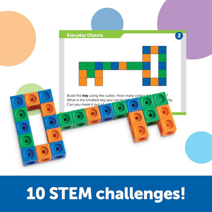 STEM Explorers Mathlink Builders - 100 Pieces, Ages 5+, Kindergarten STEM Activities, Math Activity Set and Games for Kids, Linking Cubes, Connecting Cubes