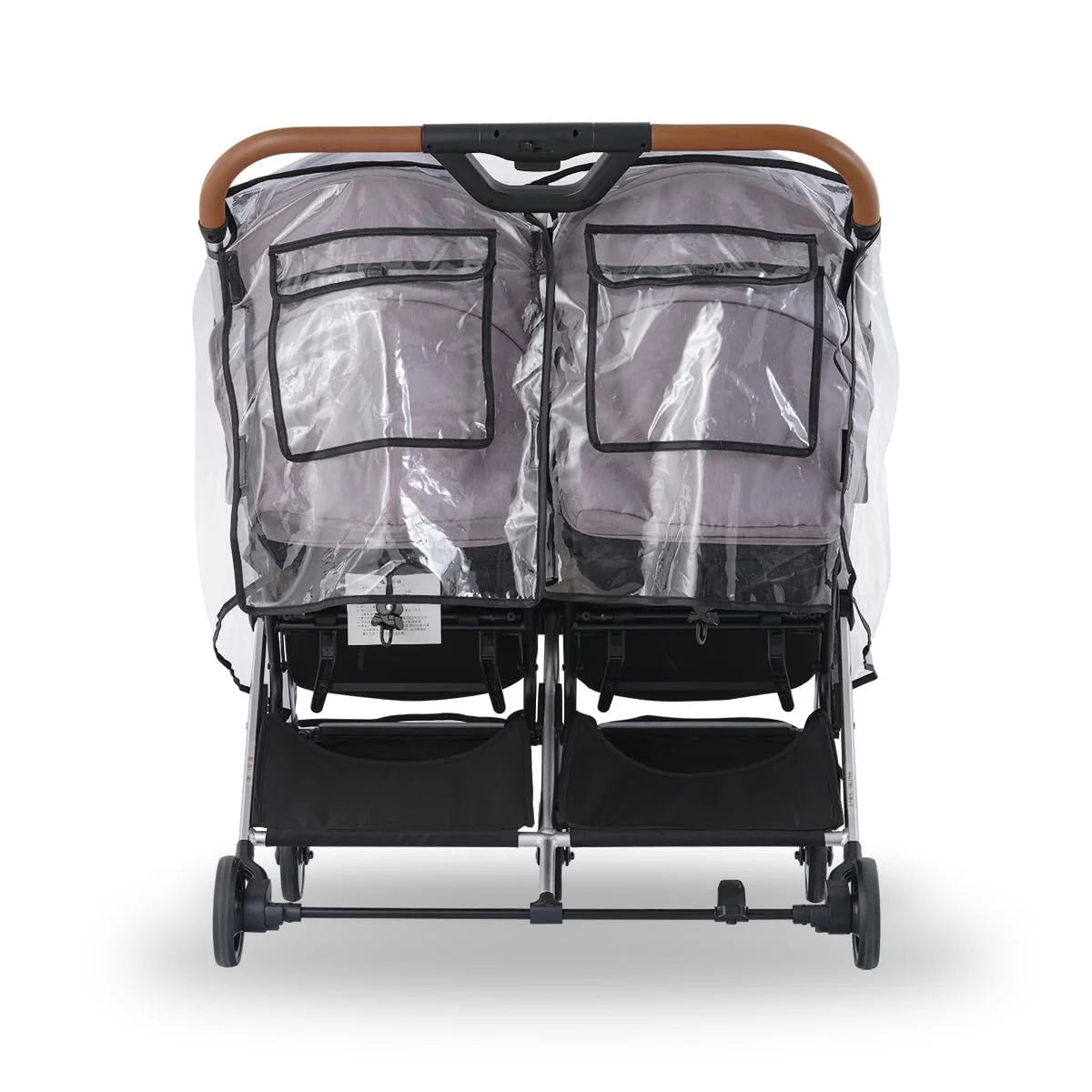 Double Stroller Rain Cover Side by Side Universal, Stroller Accessories Rain Cover for Double Pram Pushchair Outdoor Travel, Waterproof and Windproof Weather Shield for Baby Car Raincover
