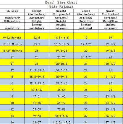 Boys Short Sleeve Pajamas Kids Summer Pjs Children Pajamas