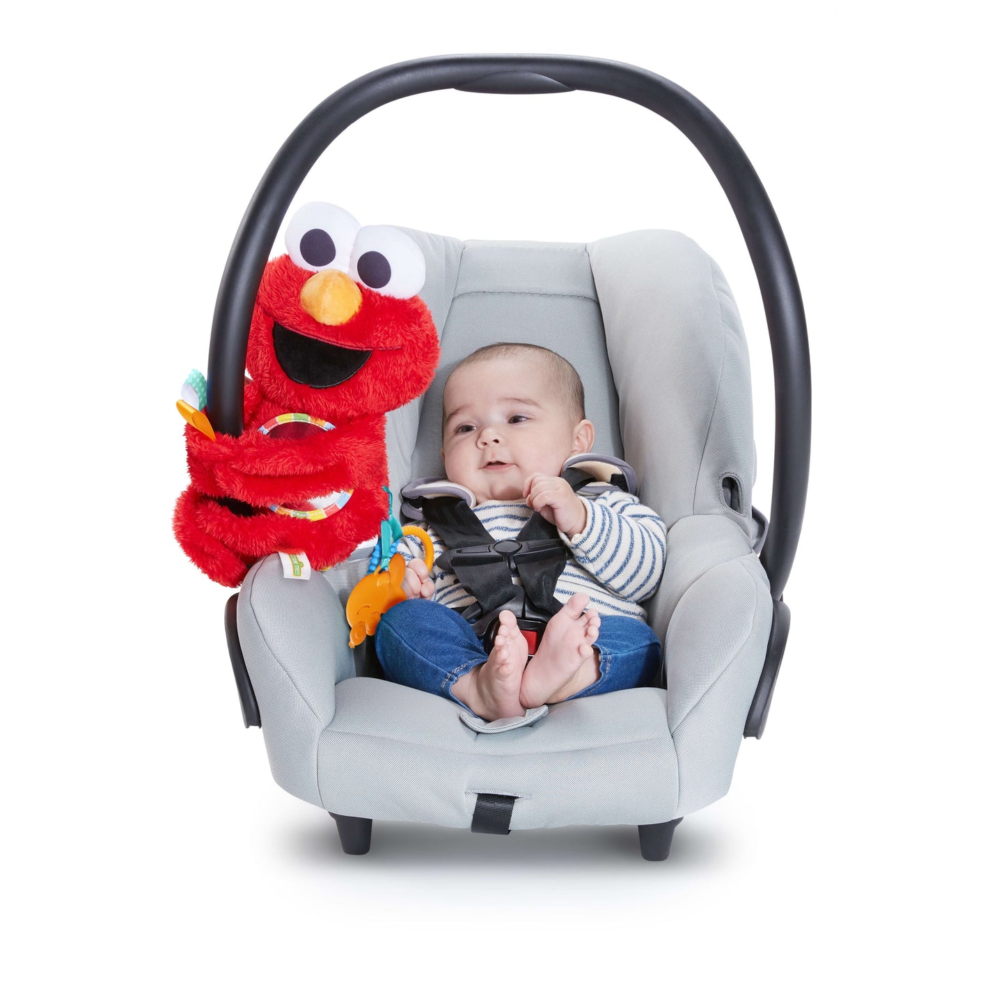 Sesame Street Elmo Travel Buddy Plush Take-Along Stroller Carrier Toy, Ages 0-12 Months