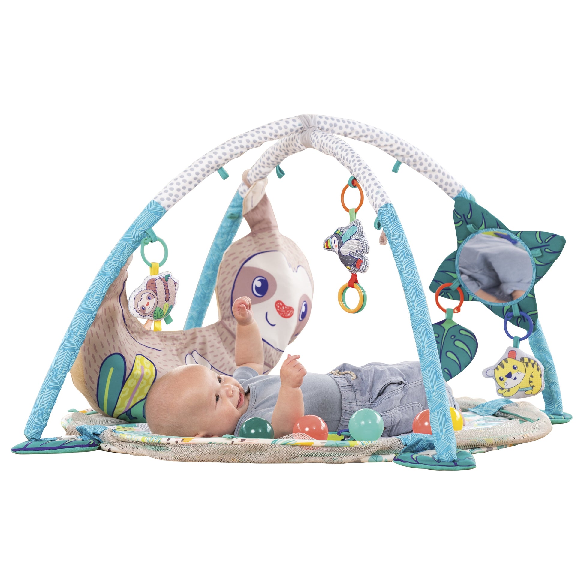 4-In-1 Jumbo Baby Activity Center and Play Mat with Ball Pit, 6-12 Months Unisex, Sloth