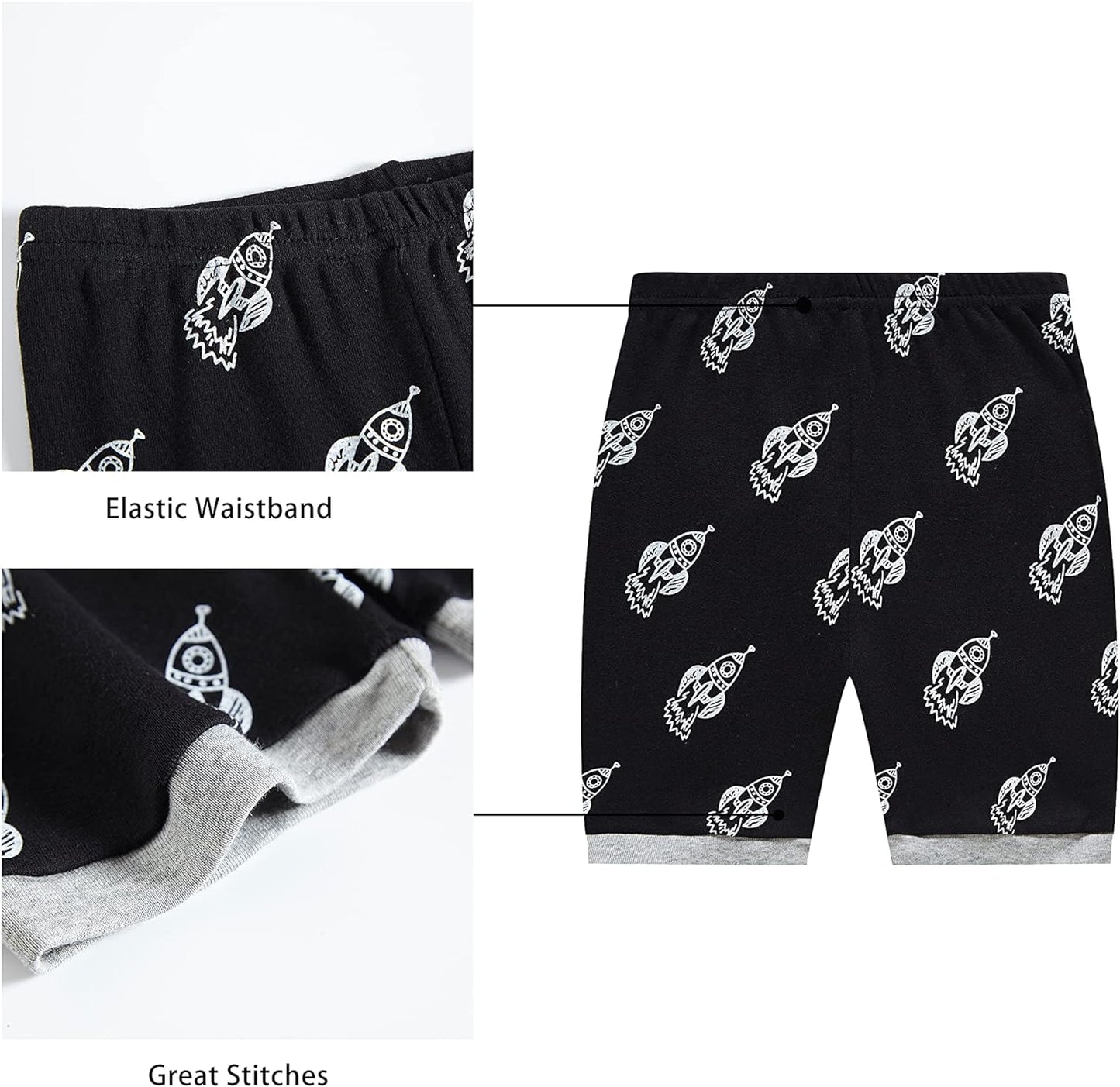Boys Short Sleeve Pajamas Kids Summer Pjs Children Pajamas