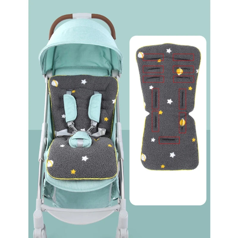 Lamb Wool Baby Stroller Seat Cushion Soft Car Seat Pad Newborn Stroller Buggy Pram Urine Pad Seat Cover Mat Pushchairs Mattress