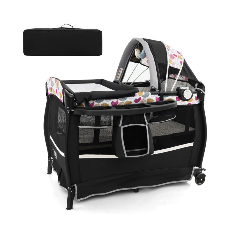 4 in 1 Portable Pack and Play Baby Nursery Center with Bassinet