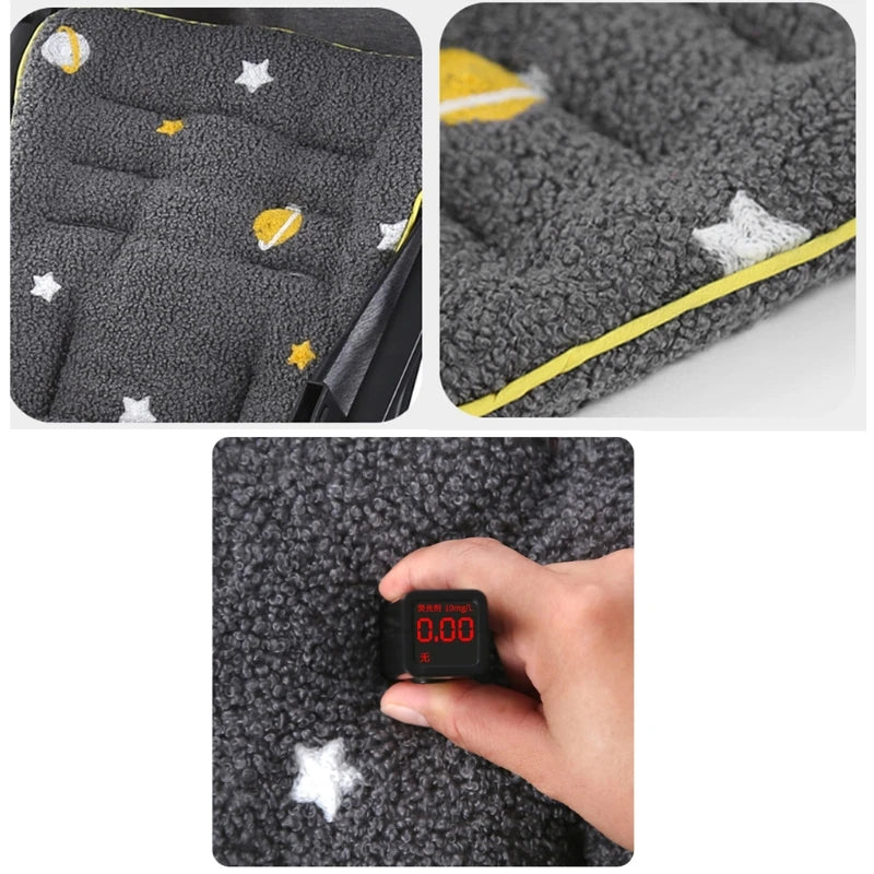 Lamb Wool Baby Stroller Seat Cushion Soft Car Seat Pad Newborn Stroller Buggy Pram Urine Pad Seat Cover Mat Pushchairs Mattress