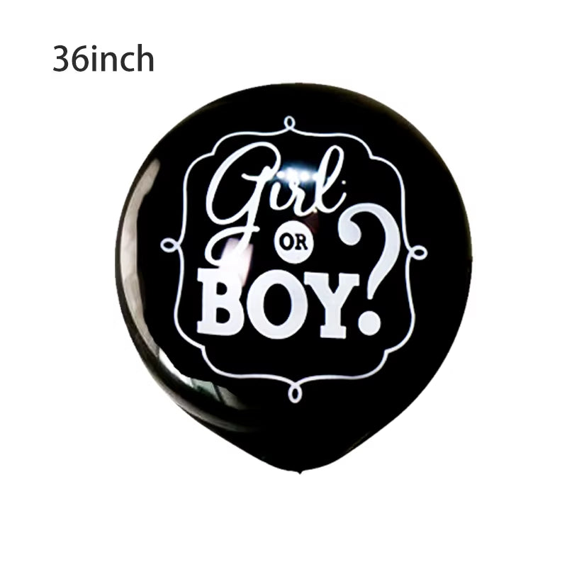 1 Set Giant Boy or Girl Gender Reveal Black Latex Balloon Baby Shower Confetti Ballons Birthday Gender Reveal Party Decoration