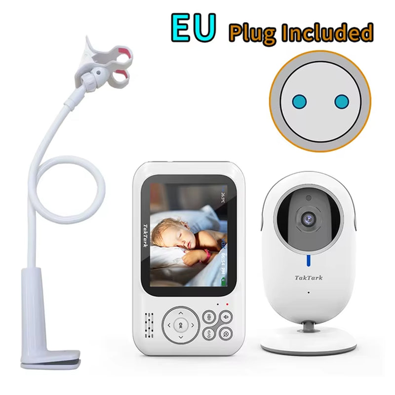 3.2 Inch Wireless Video Color Baby Monitor High Resolution Baby Nanny Security Camera Night Vision Temperature Monitoring