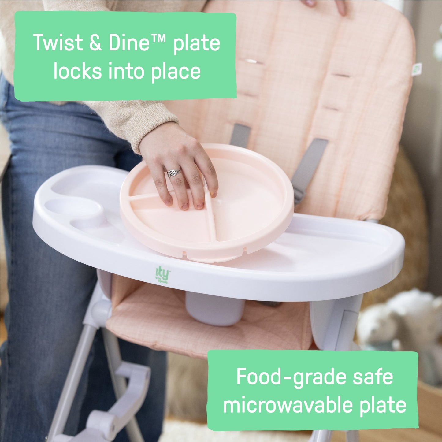 Sun Valley Compact Folding Baby High Chair - for Ages 6 Months and Up, Unisex - Pink