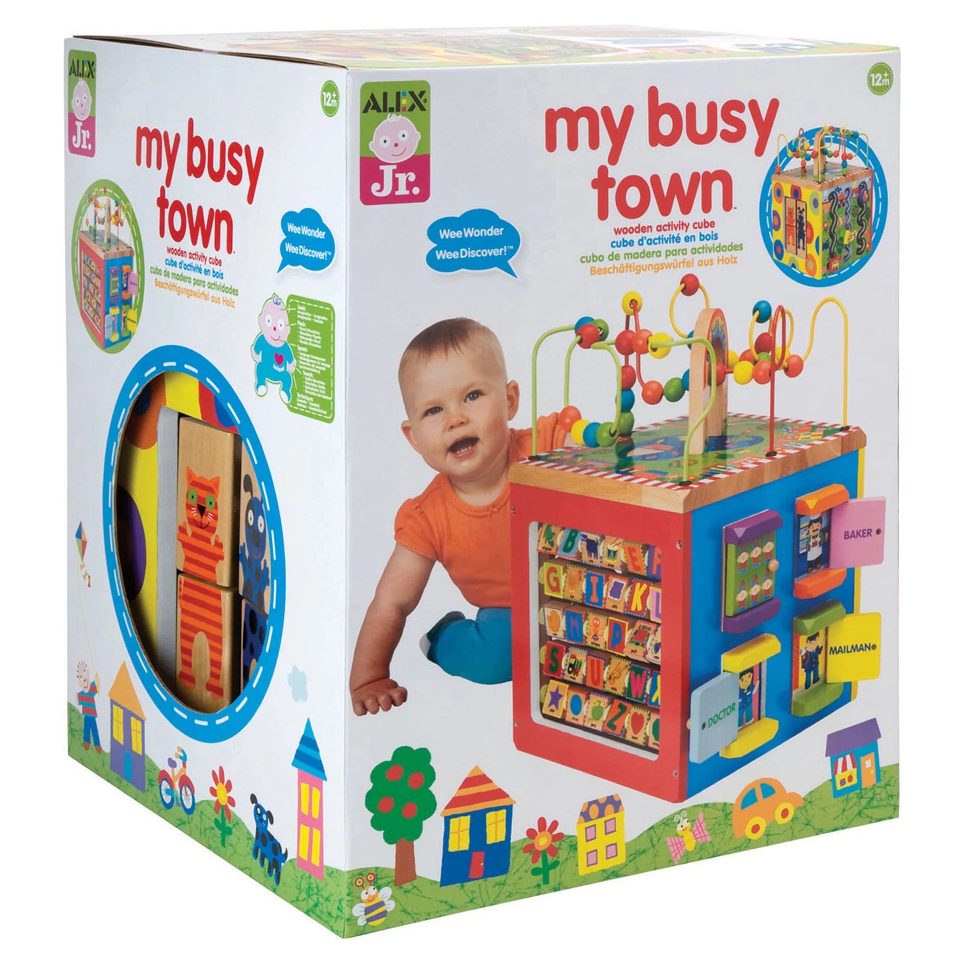ALEX Discover My Busy Town Wooden Activity Cube