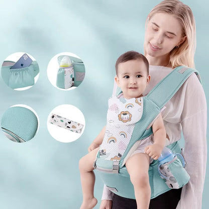 Baby Carrier Waist Stool with Storage Bag Kangaroo Shoulder Swaddle Sling Infant Kid Wrap Ergonomic Backpack Hipseat