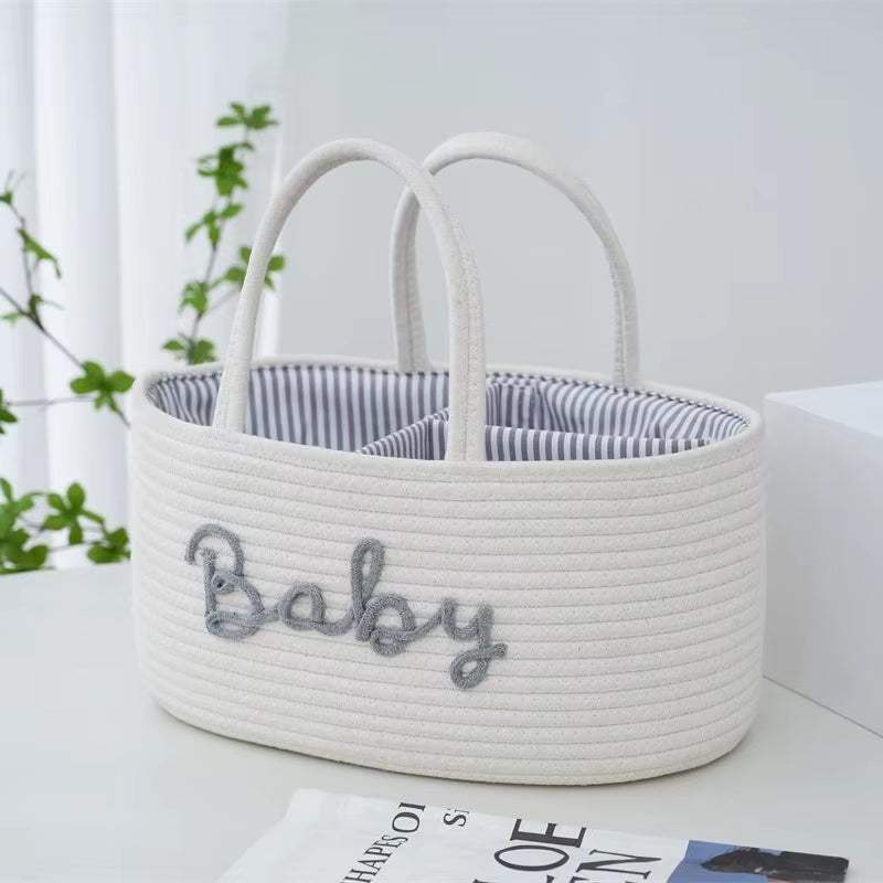 Multifunctional Travel Out Portable Mommy Bag Cotton Rope Diaper Bag Diaper Storage Bag Baby Diaper Storage Basket