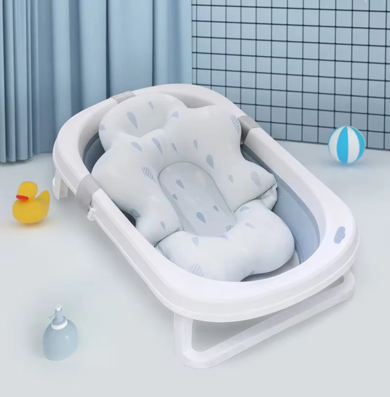 Baby Bath Seat Support Mat Newborn Bath Tub Seat Baby Bath Tub Nonslip Pad Safety Bath Support Soft Cushion Mat Pillow 54X41Cm
