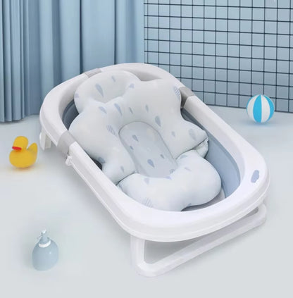Baby Bath Seat Support Mat Newborn Bath Tub Seat Baby Bath Tub Nonslip Pad Safety Bath Support Soft Cushion Mat Pillow 54X41Cm