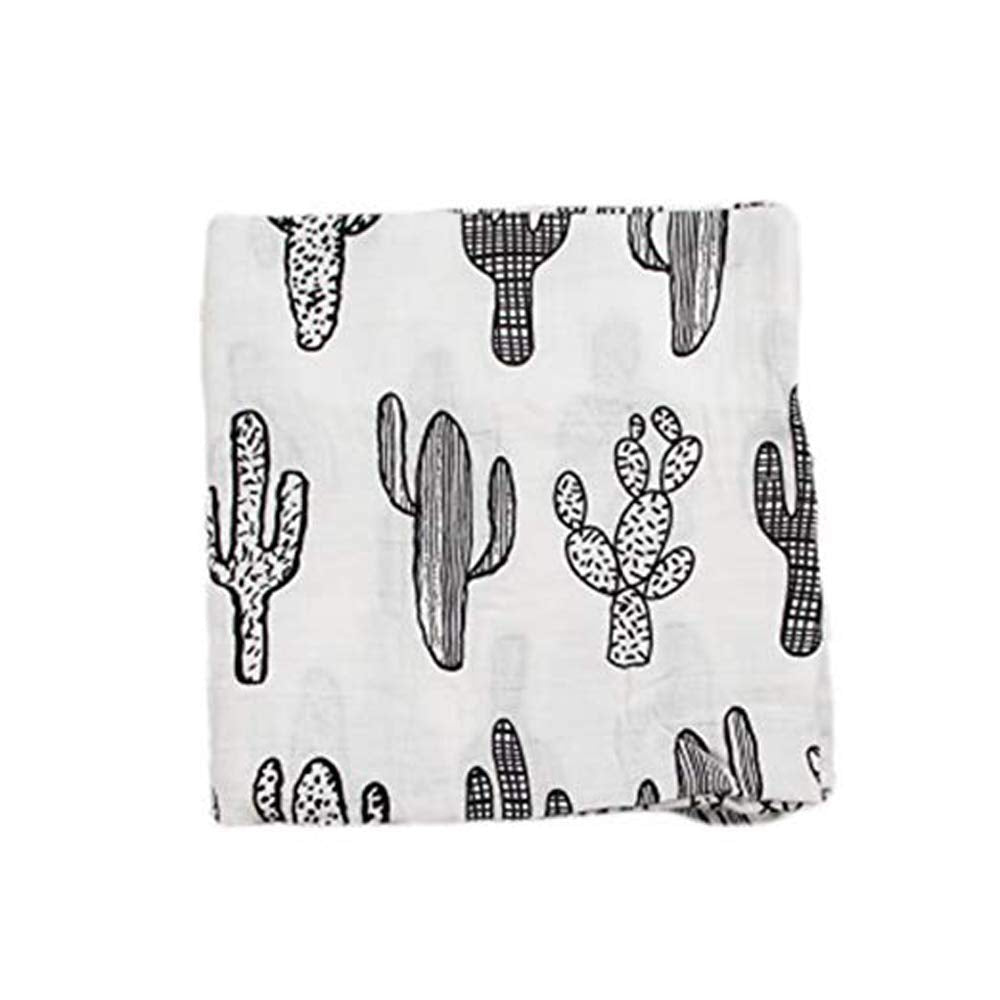 Cactus Muslin Swaddle Blankets Cotton Baby Swaddle Wrap Floral Print Burping Cloth & Stroller Cover Baby Blanket