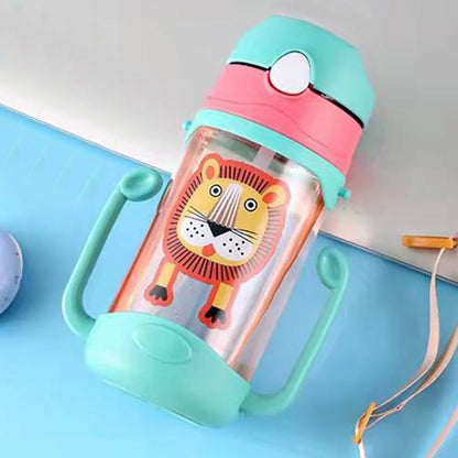 1Pc Bottle, Baby Water Bottle Green, 400Ml Cup Water Bottle for Baby Leak Proof Cup with Handle Sippy Cup for Toddlers Cartoon Portable Baby Leak Proof Straw Sippy Cup Clearance Sale