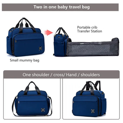 2020 NEW Mommy Multifunctional Portable Diaper Mommy Bag Folding Baby Travel Large Handbag Baby Bed Diaper Changing Pad