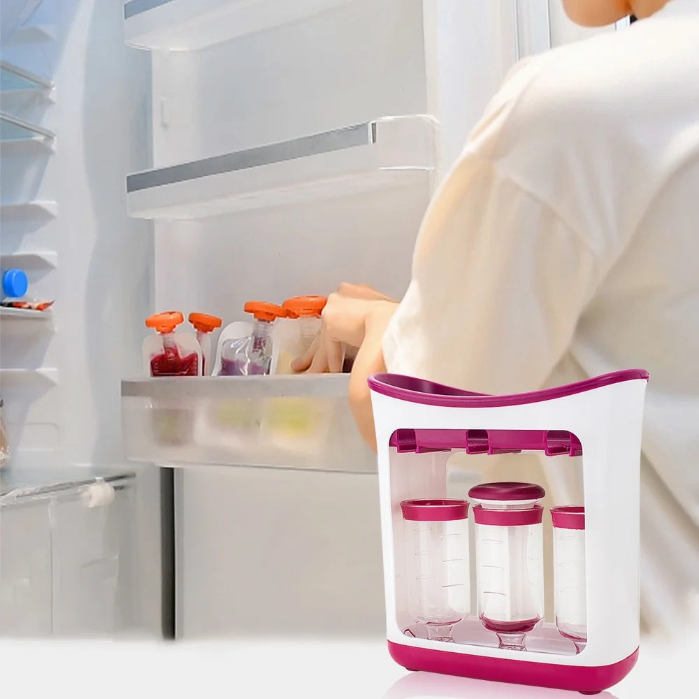 Squeeze Station Puree Pouches Maker, Homemade Baby Food Storage Containers, BPA Free