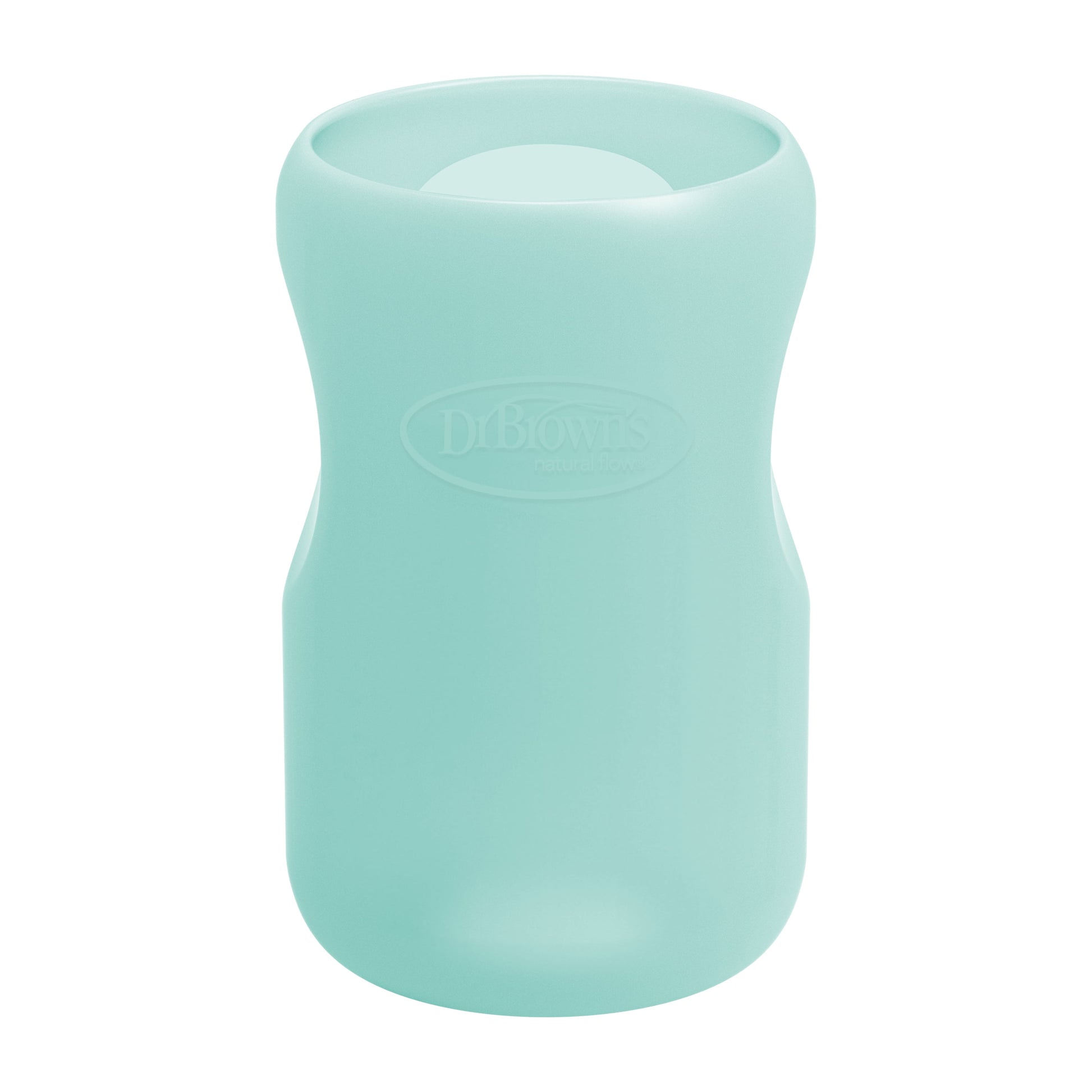 Natural Flow Options+ Glass Baby Bottle Sleeves, 100% Silicone, 9 Oz, Wide-Neck, Mint, 1 Pack