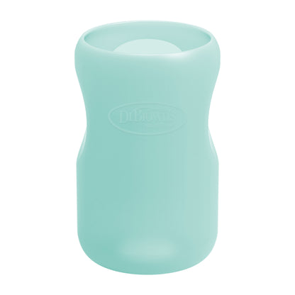 Natural Flow Options+ Glass Baby Bottle Sleeves, 100% Silicone, 9 Oz, Wide-Neck, Mint, 1 Pack
